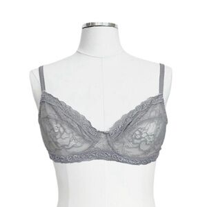 sophie b | unlined scalloped lace trimmed demi cup underwired bra | sz 36b